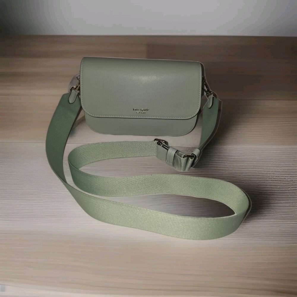 NEW Kate Spade Buddie Smooth Leather Bag Medium Shoulder Bag Pistachio Green